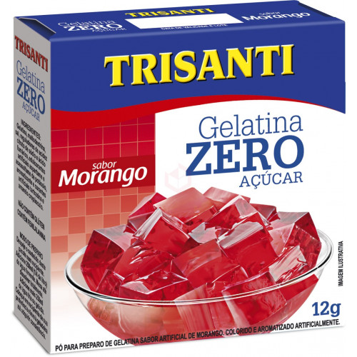 GELATINA ZERO ACUCAR Morango TRISANTI 12gr